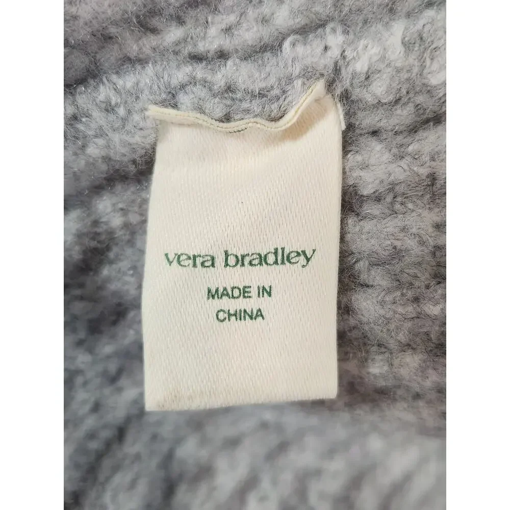 Vera Bradley beanie hat gray robbed knit stocking hat